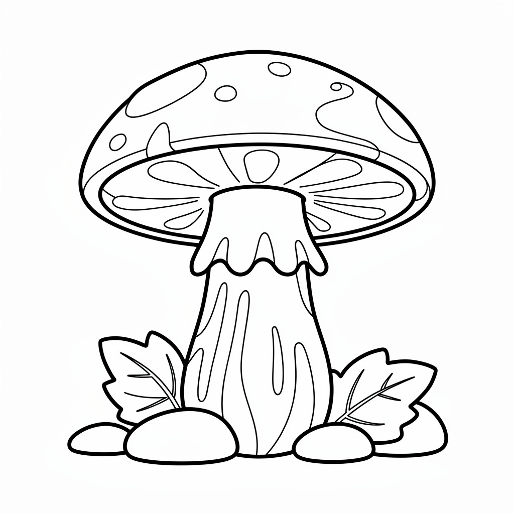 Detaljerad svampmålarbild med naturtrogna texturer för skolbarn