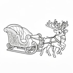 Detaljerad teckning av jultomtens släde