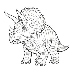 Detaljerad Triceratops med verklighetstrogna texturer för skolbarn