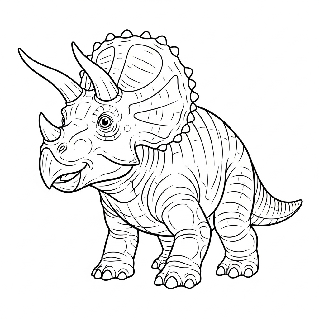 Detaljerad Triceratops med verklighetstrogna texturer för skolbarn