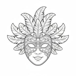 Detaljerad venetiansk mask att färglägga