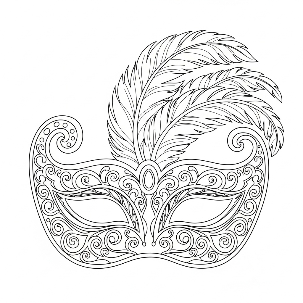 Detaljerad venetiansk mask för skolbarn