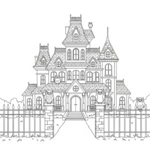 Detaljerat Halloween-slott för skolbarn