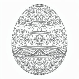 Detaljerat påskägg med blommönster