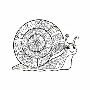 Detaljerat snäckskal för vuxna med zentangle-mönster