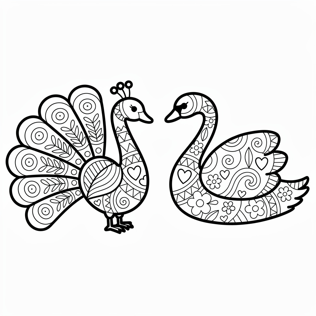 Djurvärld i zentangle-stil för vuxna