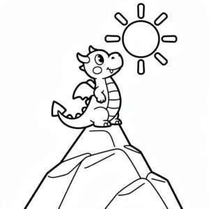 Drakemålarbild på klipporna