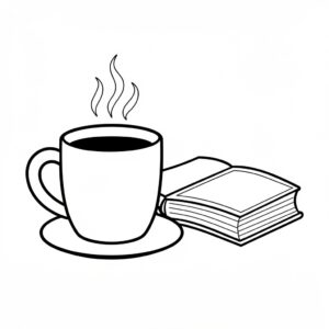 Drycker målarbild: kaffekopp med ångmoln