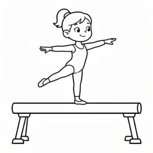 Duktig gymnast på sportfest målarbild