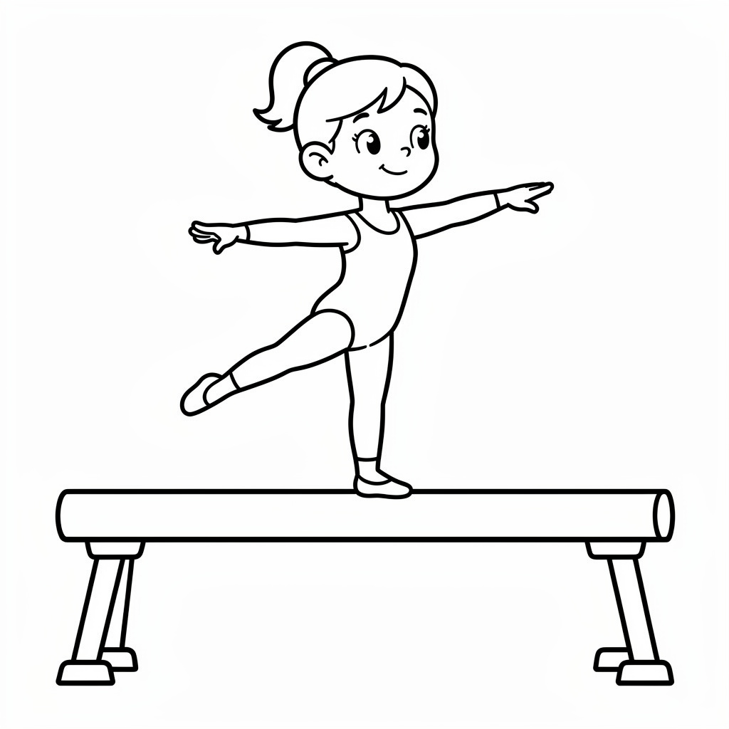 Duktig gymnast på sportfest målarbild