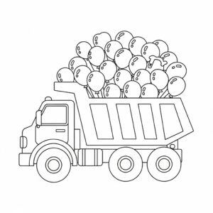 Dumper med ballonger på festen