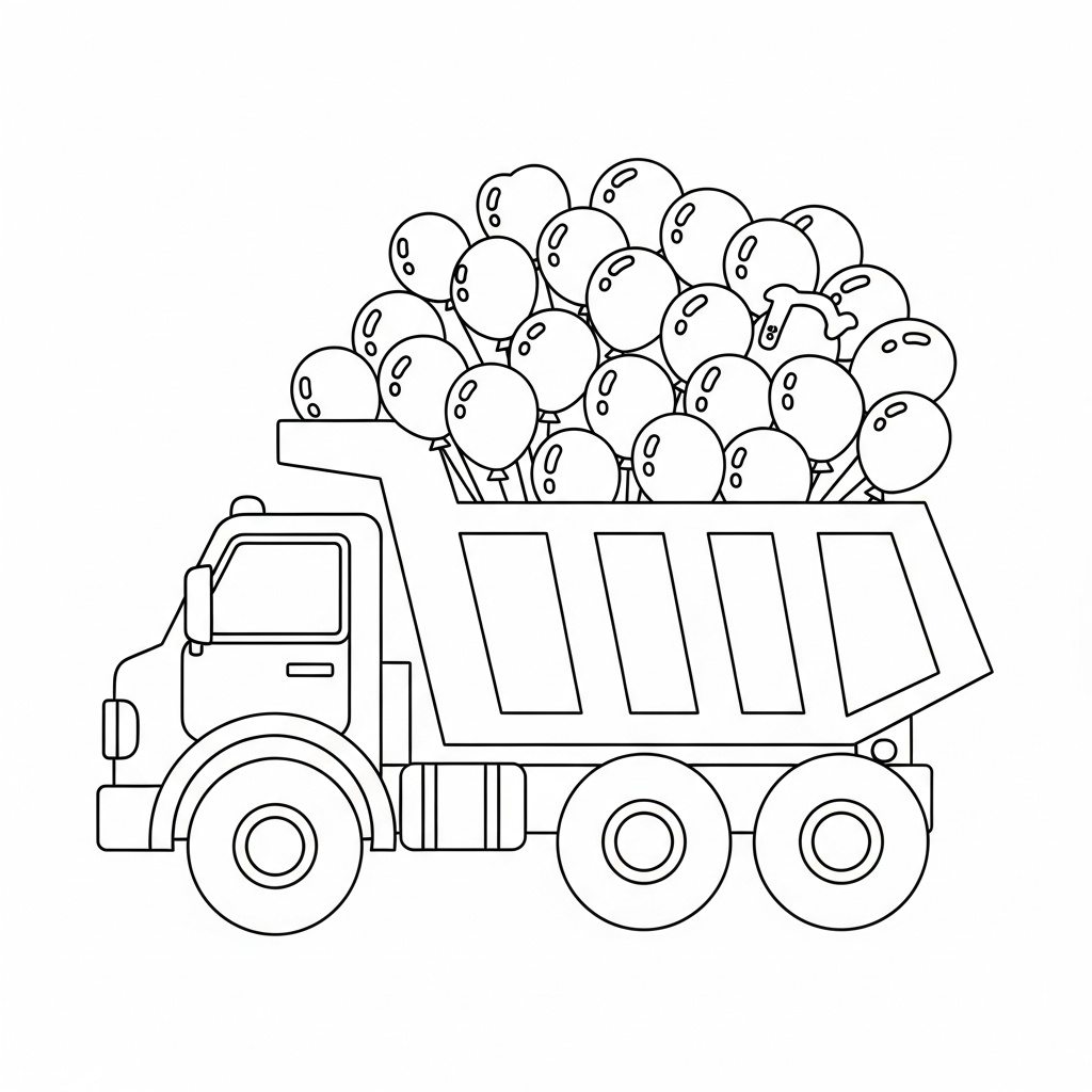Dumper med ballonger på festen