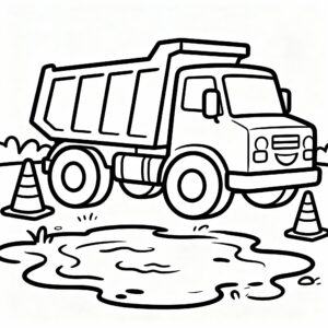 Dumper vid lerig väg