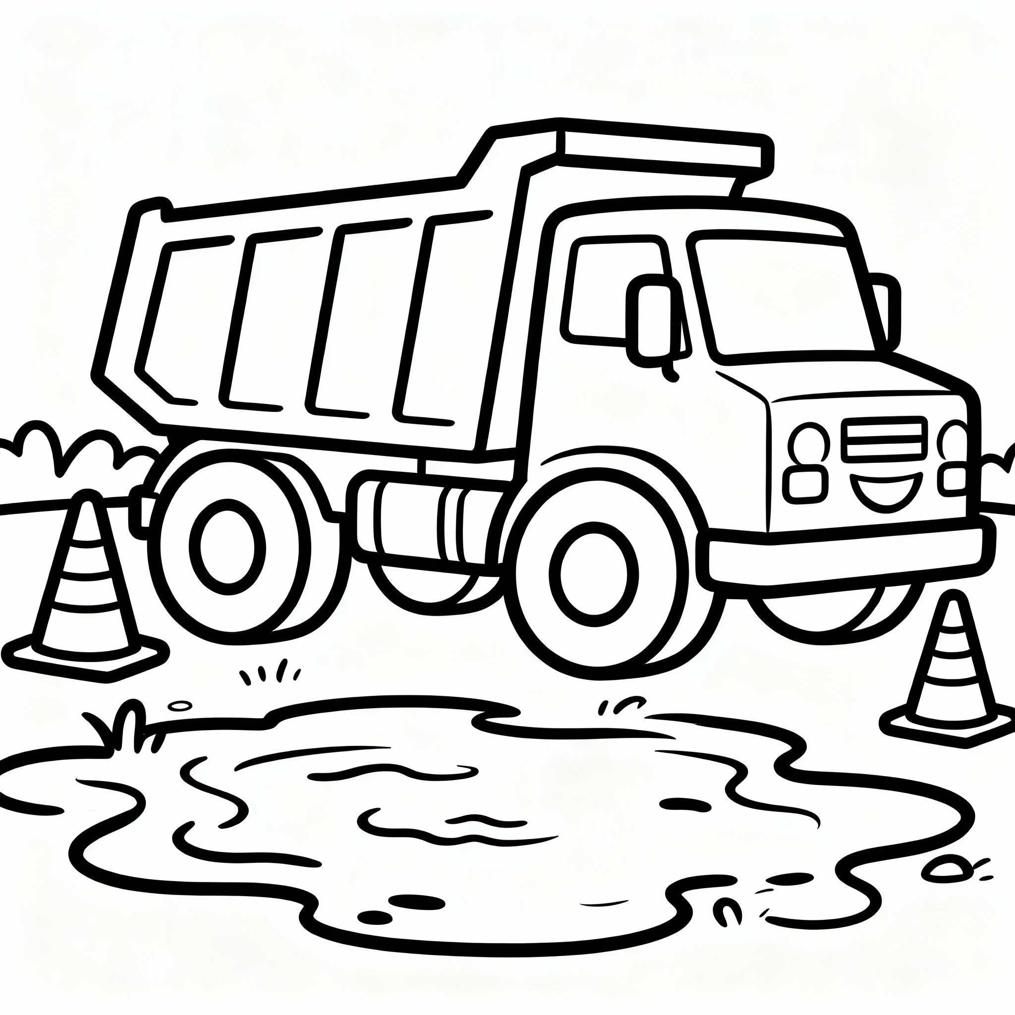 Dumper vid lerig väg