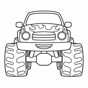 Stora monstertruckar med jättehjul målarbild