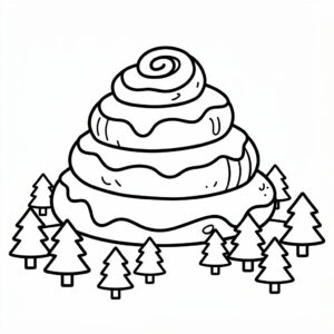 En gigantisk kanelbulle på ett berg