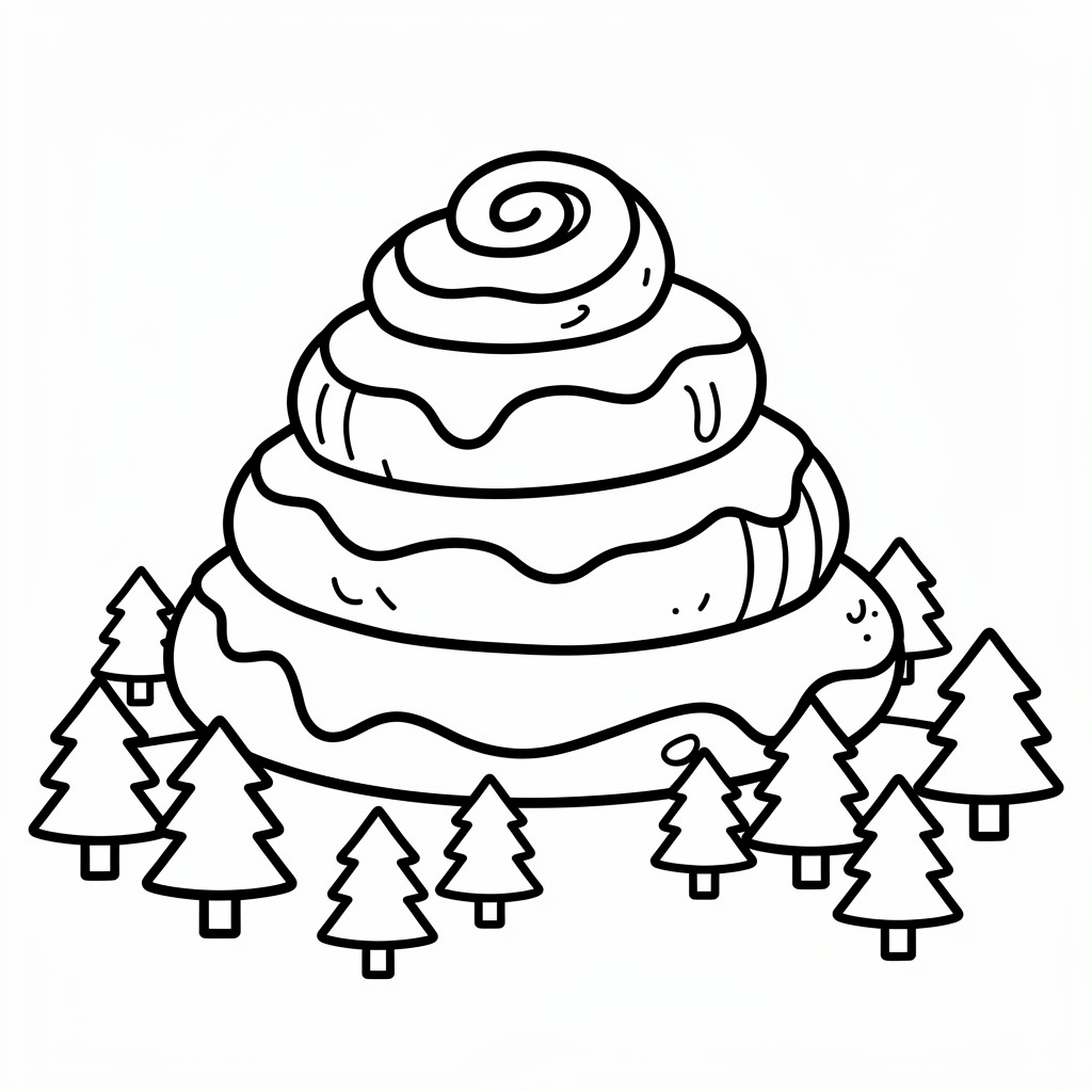 En gigantisk kanelbulle på ett berg
