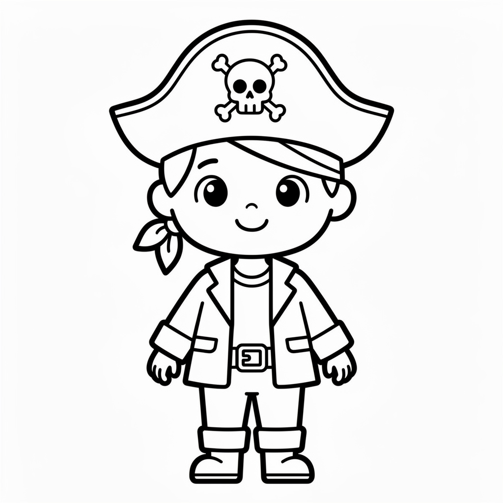 Enkel piratteckning utan piratskepp