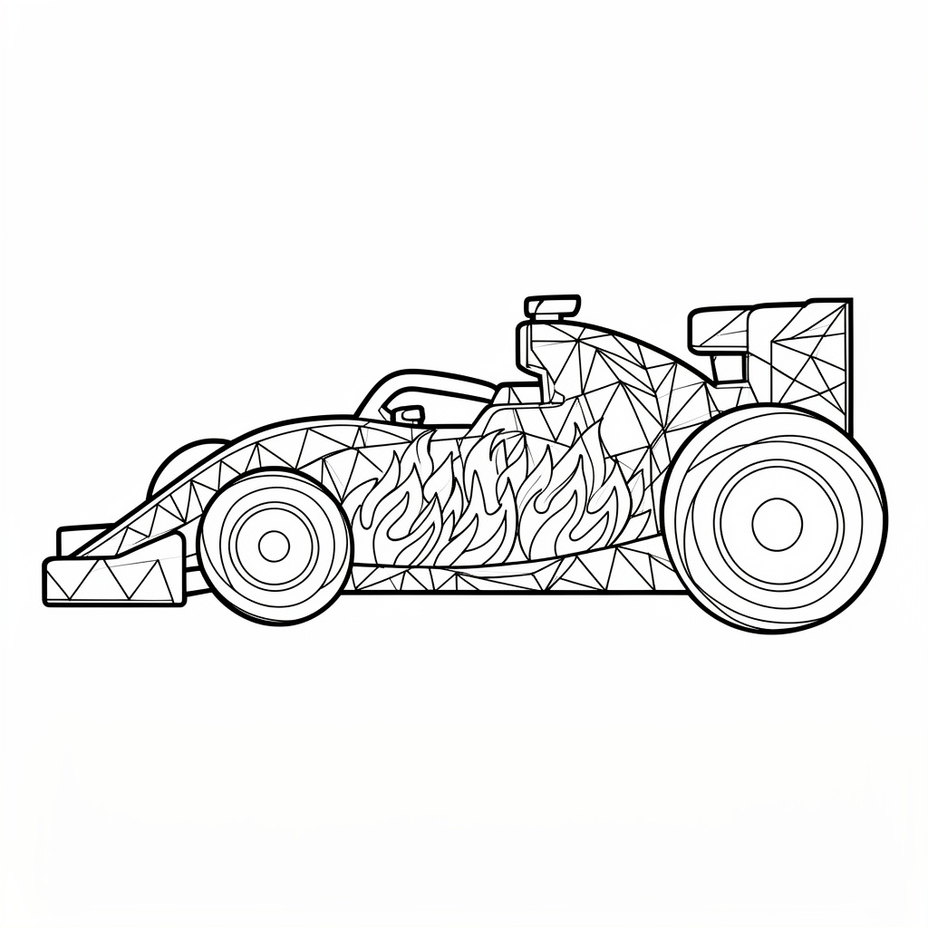 Enkel zentangle-stil racerbil