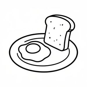 Enkla maträtter kontur med frukost