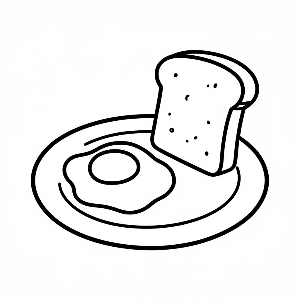 Enkla maträtter kontur med frukost