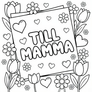 Ett vackert kort till Mors dag med blommor