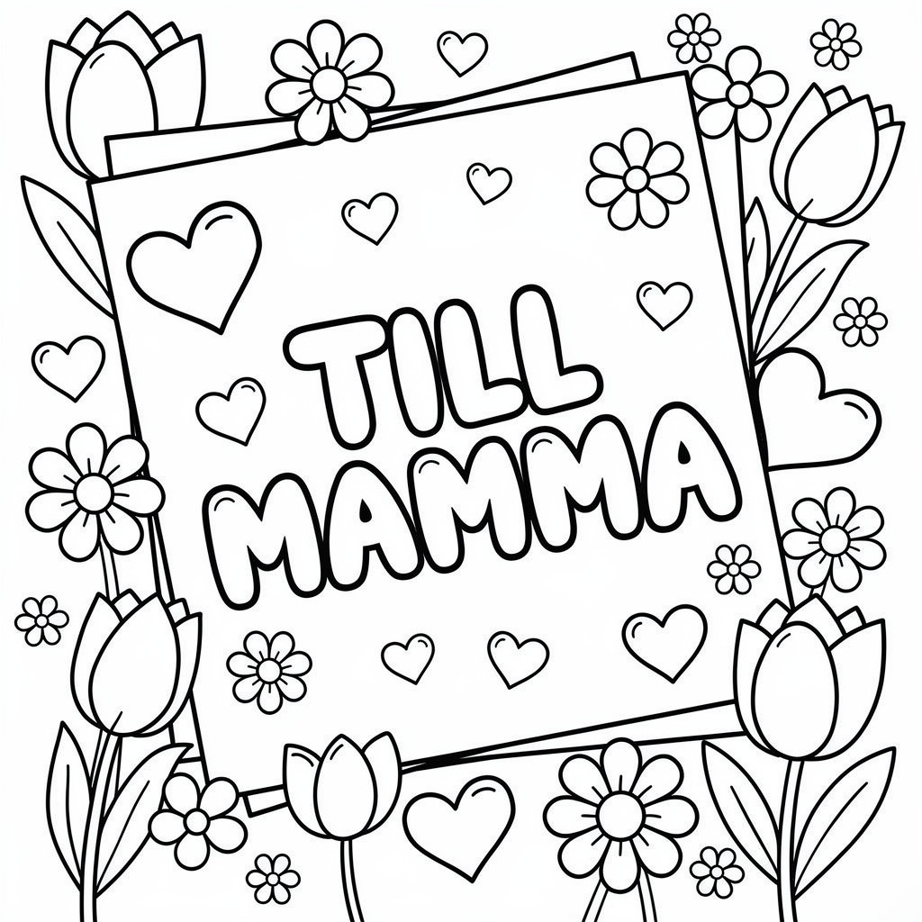 Ett vackert kort till Mors dag med blommor