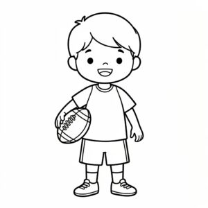 Färglägg fotboll med boll – enkel målarbild för barn