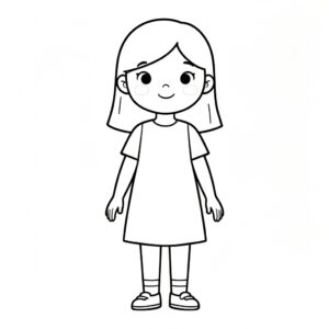 Färgläggningsbild med stående figur