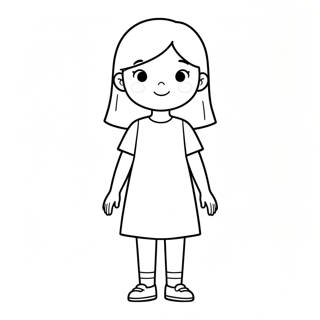 Färgläggningsbild med stående figur