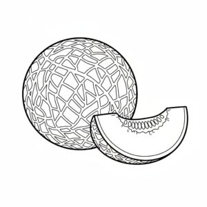 Färgläggningssida med melon