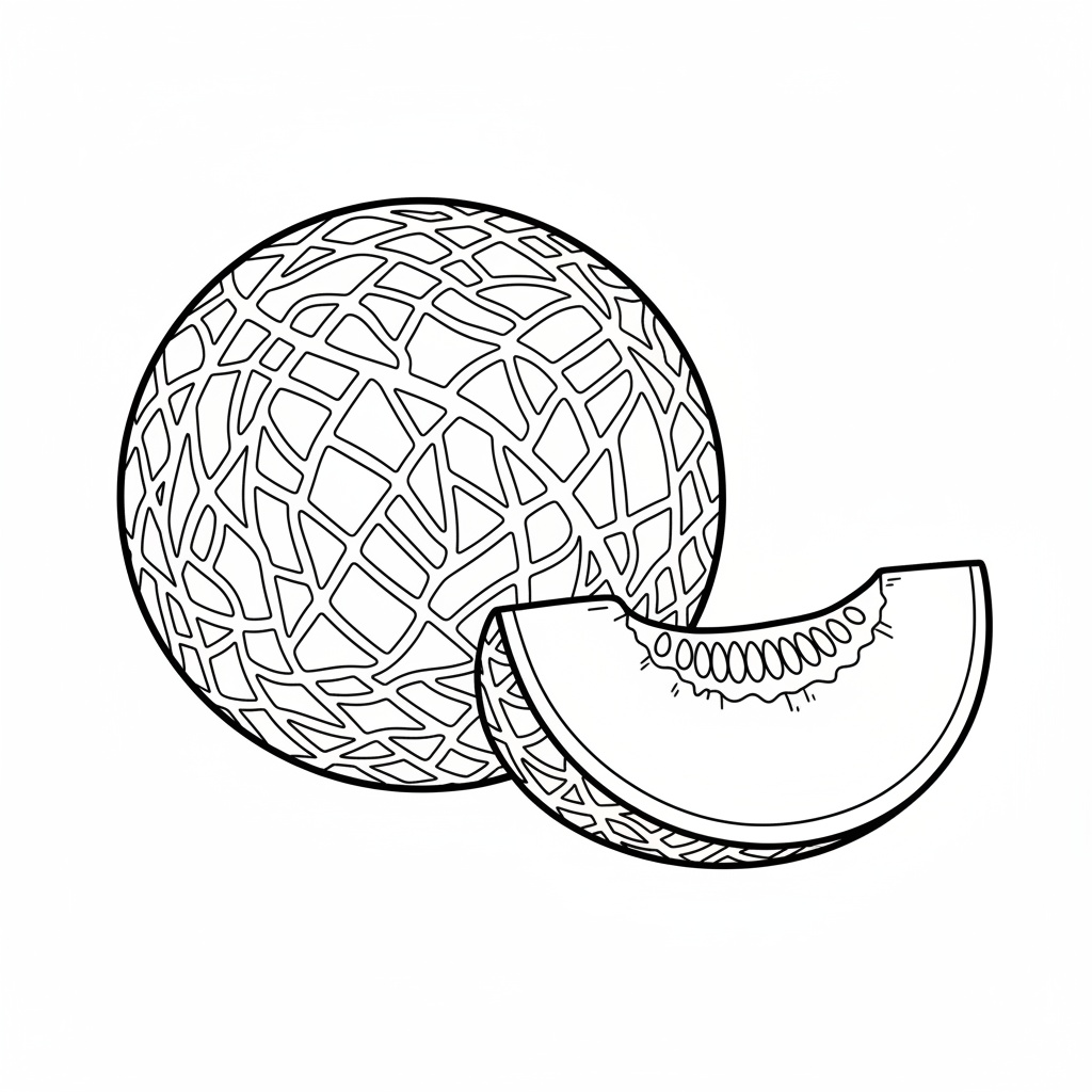 Färgläggningssida med melon