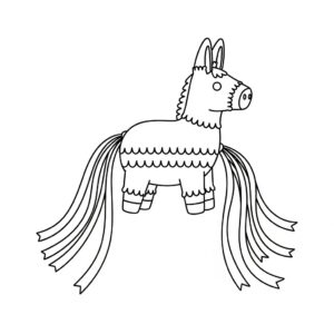 Fest och kalas målarbild: regnbågsfärgad pinata