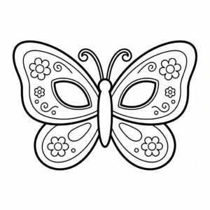 Fjärilsmask med blommor