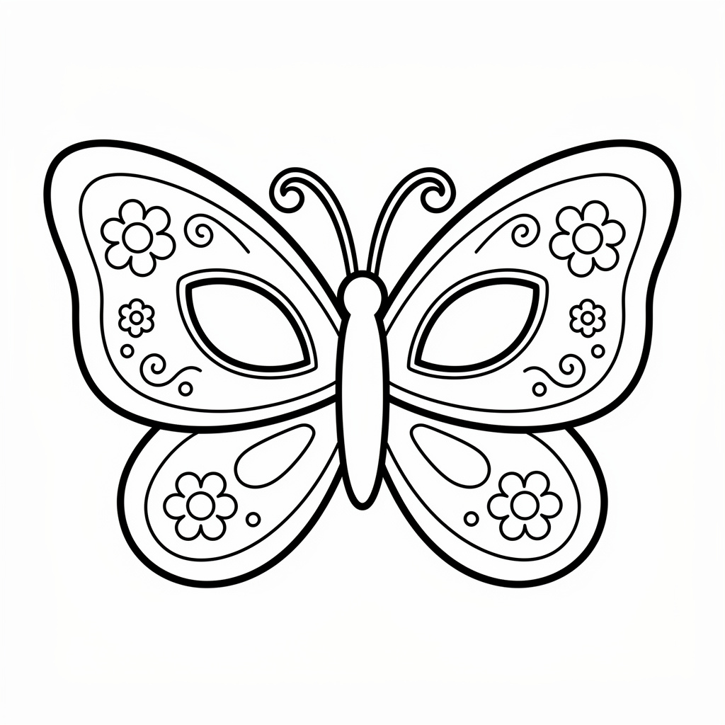 Fjärilsmask med blommor