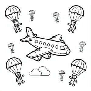 Flygplan med fallskärmshoppare