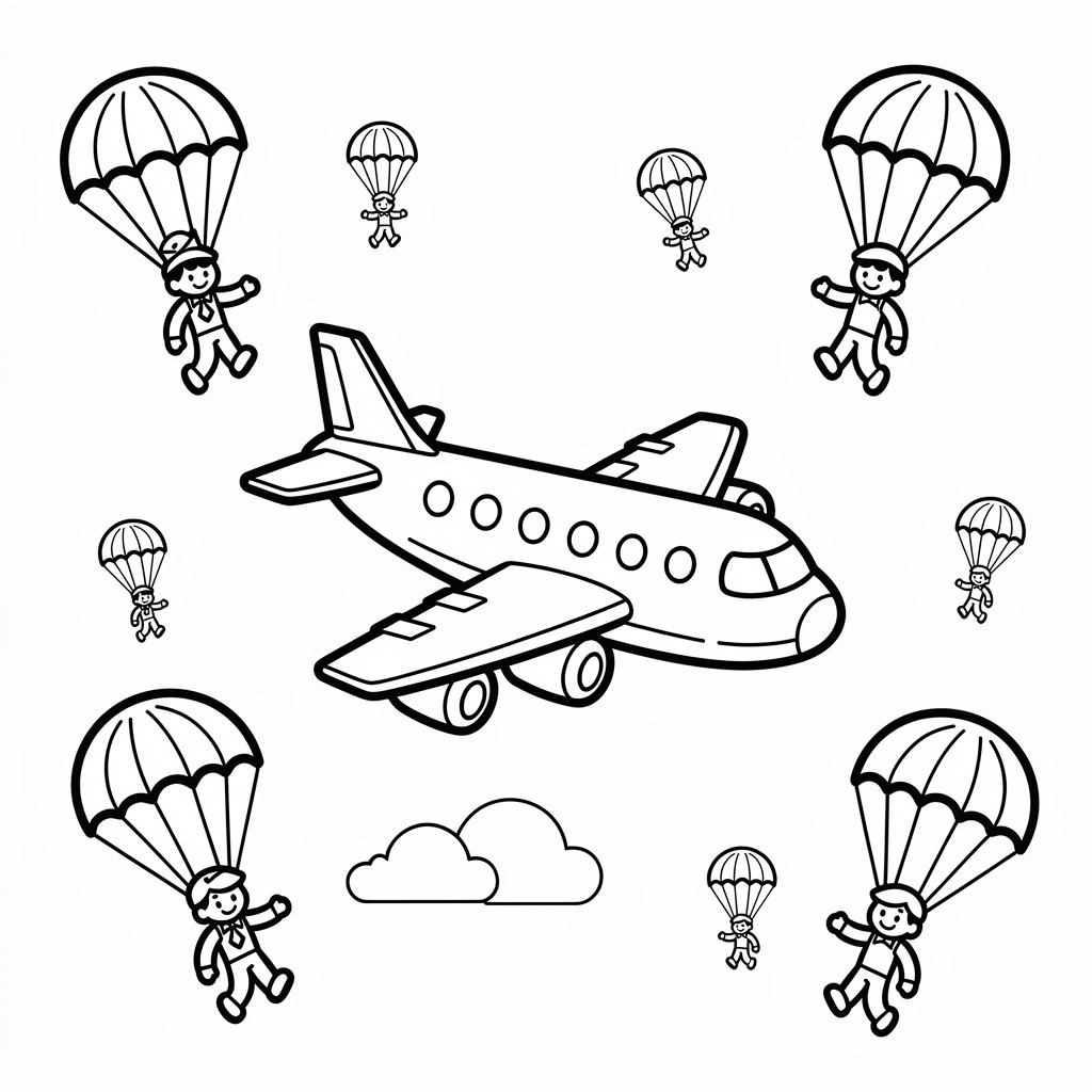 Flygplan med fallskärmshoppare