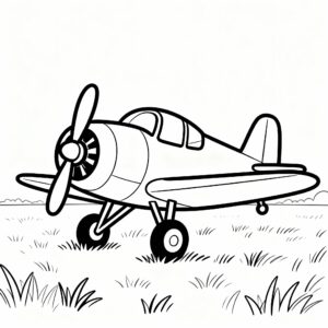 Flygplan med propeller målarbild