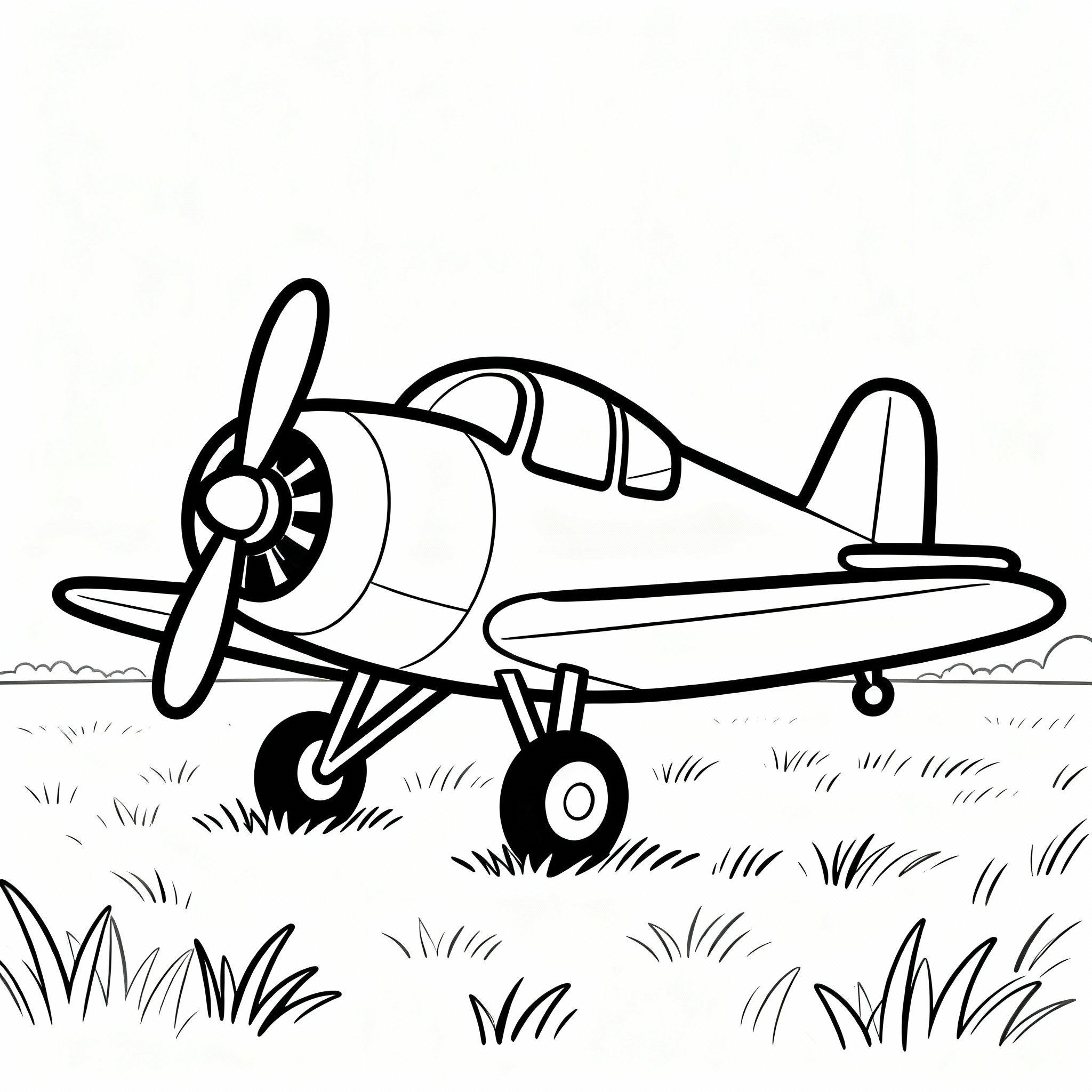 Flygplan med propeller målarbild