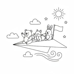 Flygplan som pappersflygplansritning