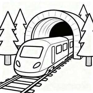 Fordon: ett tåg rusar genom tunneln