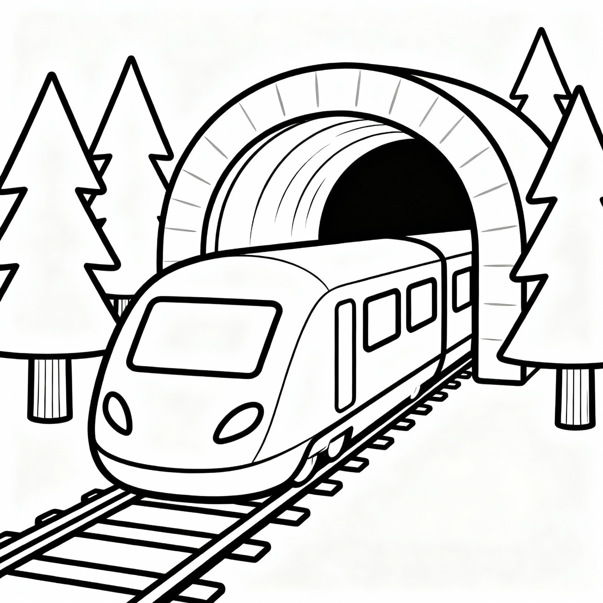 Fordon: ett tåg rusar genom tunneln