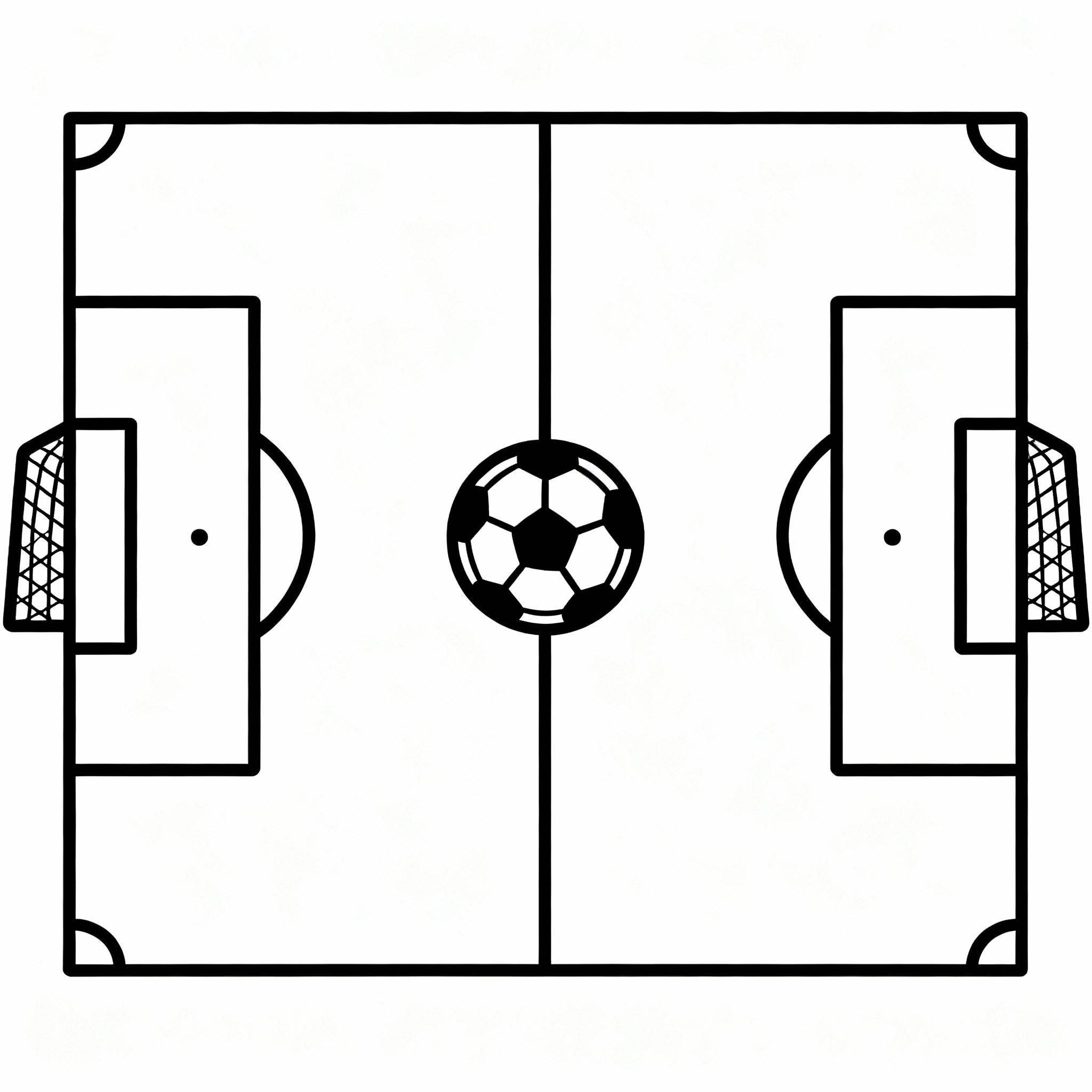 Fotbollsplan med boll – målarbild