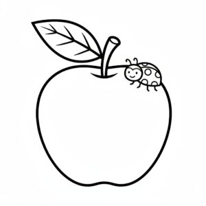 Frukter målarbild med mogen äpple