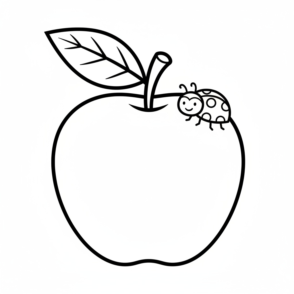 Frukter målarbild med mogen äpple