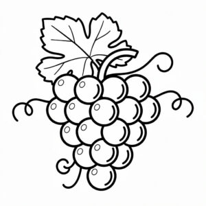 Fruktfylld målarbild med druvklasar