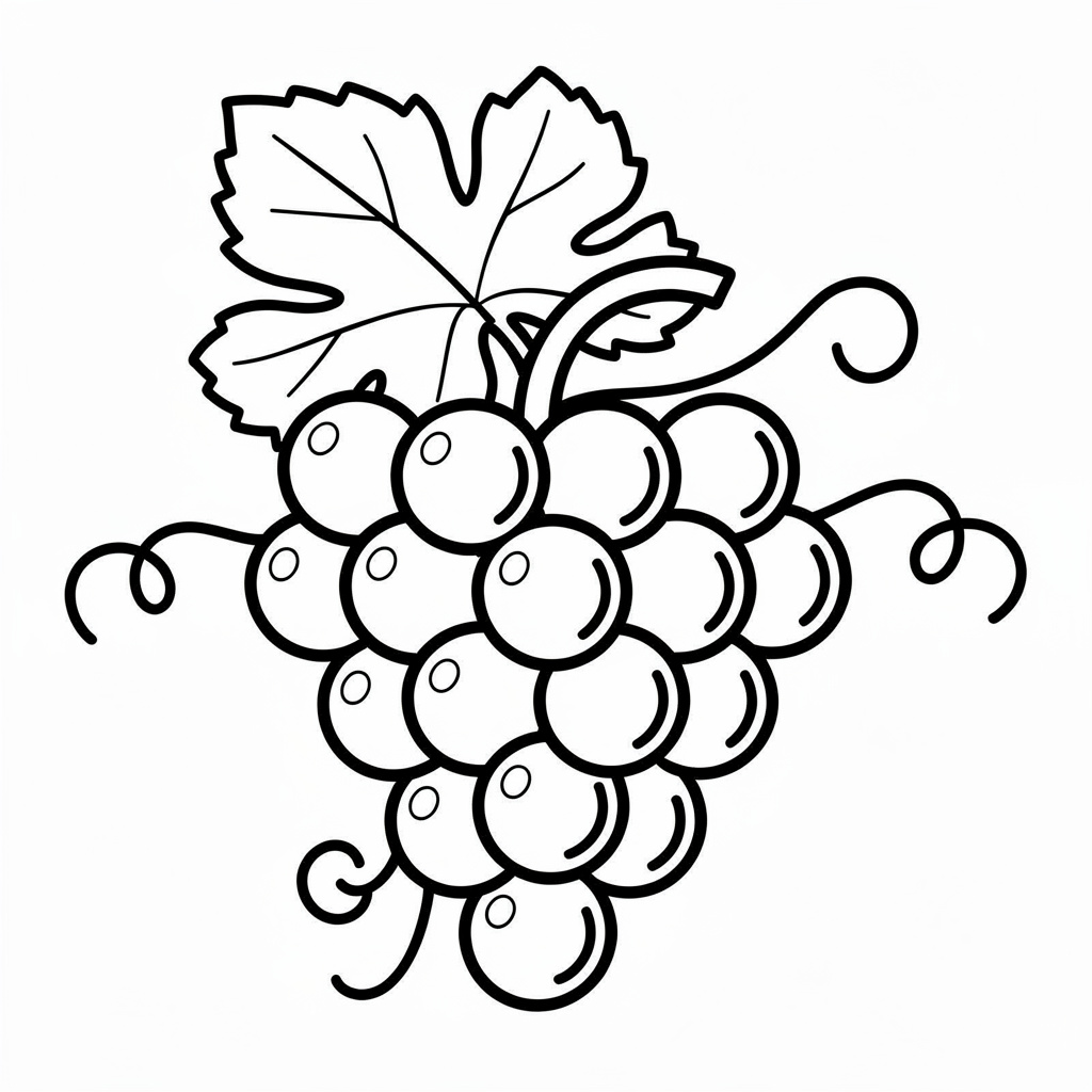 Fruktfylld målarbild med druvklasar