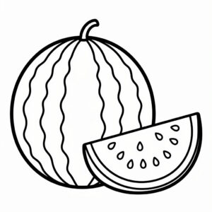 Fruktfylld målarbild med vattenmelon
