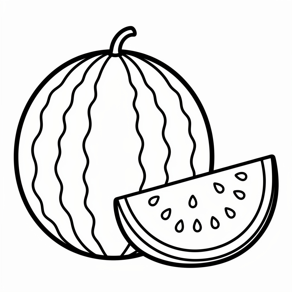 Fruktfylld målarbild med vattenmelon