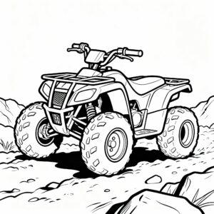 Tuffa fyrhjulingar som kör offroad målarbild